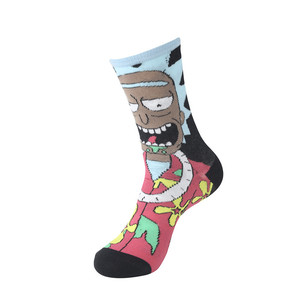 funky graciosas moda novedad tripulación hombres mujeres algodón cómics rick y morty alegres guays dibujos animados calcetines - Product Image 4