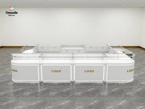 Custom Luxury Jewelry Showcase Elegant Glass Display Counter Retail Kiosk Furniture for Shopping Mall Jewelry Store - Product Image 2