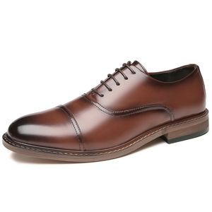 Chaussures Homme en Cuir de Vachette de Haute Qualité, Style Business Sculpté, à Enfiler, pour Bureau et Mariage, Motif Uni, Idéales pour l'Automne - Product Image 5
