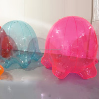 Ours en peluche gonflable transparent rose néon en PVC scellé à l'air, décoration d'événement de fête portable, jouet halal, grand ours en peluche gonflable géant