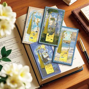 Segnalibri in Metallo Traforato con Motivi UV, Stile Antico con Nappine, Confezione Regalo Creativa per Studenti - Product Image 4