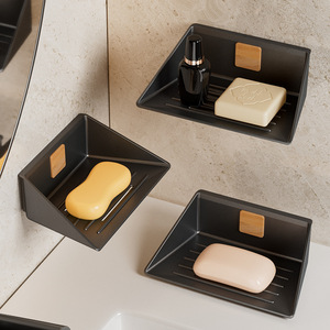 Soap Dish Wall Mount Rectangular Plastic Minimalist Design For Bathroom Toilet Use - Product Image 2
