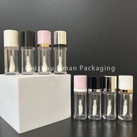 ISMAN Tubes de brillant à lèvres ronds et volumineux de 10 ml et 12 ml, transparents, vides, avec applicateur à grande brosse, coloris noir, blanc, rose, personnalisables avec logo