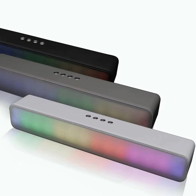 High Volume RGB Wireless SoundBar with USB Subwoofer 8W Power Output Battery Powered for PC & Laptop