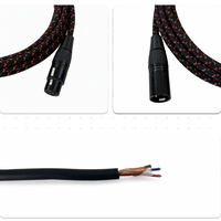 Câble de microphone XLR mâle-femelle OEM RH-X107 en tweed avec blindage spiralé, gaine en PVC et conducteur en cuivre sans oxygène