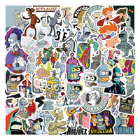 55 Pegatinas Divertidas de Futurama para Niños, Etiquetas de Dibujos Animados para Jugar, Decorar el Teléfono, la Mesa, el Portátil, Pegatinas de Anime