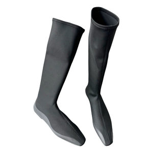 2025 nuovo arrivo con Logo personalizzato da donna stivali elastici neri unici scarpe da donna a punta quadrata Casual con tacco <span class=keywords><strong>basso</strong></span> stivali a metà polpaccio - Product Image 2