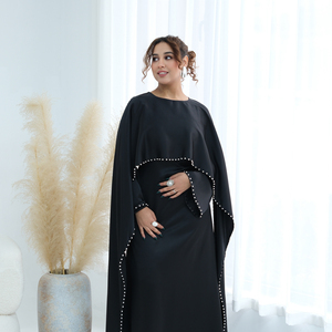 Robes en gros 2026 pour femmes, abaya musulmane de luxe à perles, abaya tendance pour l'Aïd, robe musulmane pour femmes, abaya unie de Dubaï, vêtements islamiques - Product Image 6