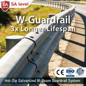 Barandillas de Seguridad Galvanizadas por Inmersión en Caliente, Placa de Protección en Forma de W, Placa Corrugada, Barrera de Seguridad Vial, Grado de Ingeniería - Product Image 1