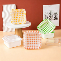 Boîte à gâteau bento PET de qualité alimentaire pour enfants, personnalisable et peinte à la main, pour macarons, desserts et mousses, idéale pour le camping
