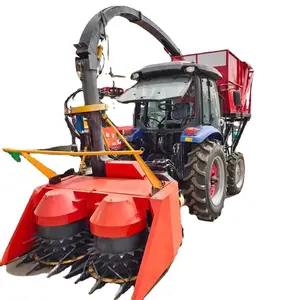 Self-propelled Agricultural Machines Crawler Crop Napier Maize Corn Straw Silage Grass Harvester Durable 3 Rows Wheat Harvester