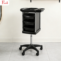 Chariot de salon réglable pour cheveux, ongles et tatouages X31, 3 tiroirs, cadre en acier inoxydable, chariot roulant