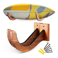 Ensemble de 2 supports muraux en bois pour planche de surf, support mural pour planche de surf, affichage Longboard