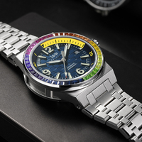Montre mécanique automatique avec logo personnalisé pour Ciga Design Blue Planet avec fonction lumineuse Montre-bracelet de luxe à la mode