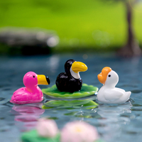 Miniature mignon flamant rose Figurines Mini résine flamant rose canards pour gâteau Topper jardin paysage Aquarium ornements bricolage artisanat