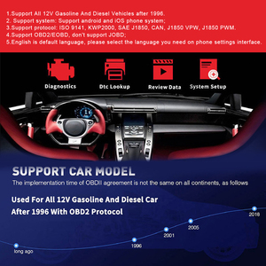 Herramienta de diagnóstico del Sistema del motor OBD2 del coche del protocolo KONNWEI inalámbrico <span class=keywords><strong>Bluetooth</strong></span> KW906 OBD2 escáner de diagnóstico para vehículo de 12V - Product Image 5