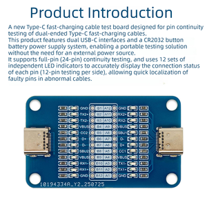 Module testeur de câble USB Type C vers Type C, carte de détection de câble de charge rapide PD, double port Type C - Product Image 5