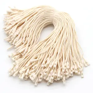 20CM Factory stock nice price seal tag cotton strings bullet plug loop lock cord for Hang Tags