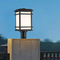 Iluminación LED Exterior Moderna, Funcional, Resistente a la Intemperie IP44, 50000 Horas de Duración, Lámpara de Pilar Cuadrada de Aluminio Negro para Puerta Exterior