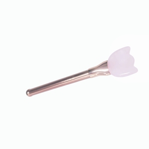แท่งนวดพกพาลดบวม 100% ทำจากหินโรสควอตซ์ธรรมชาติ สำหรับกัวซาหน้า - Product Image 1