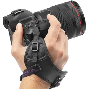 Camera Hand Strap Safety Grip Padded Wrist Strap Stabilizer, Leather Camera Wrist Strap for DSLR and Mirrorless Cameras