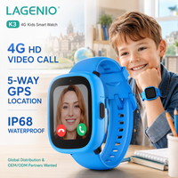 Montre connectée pour enfants LAGENIO Agent 4G avec caméra HD, appels vidéo, GPS, écran TFT, étanche IP68, montre SOS pour enfants