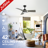 1stshine ventilateur de plafond avec lumière moderne style nordique abs lame led ventilateur de plafond avec télécommande
