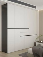 Armoire en bois moderne simple pour chambre à coucher Mobilier d'ensemble de taille personnalisée pour la maison Durable pour le salon