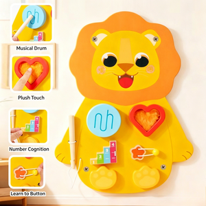 Giochi Sensoriali Montessori da Parete, Pannello Attività in Legno per Bambini, Asili Nido e Sale Giochi, Pannello Attività con Animali - Product Image 2