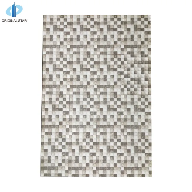 Ubin Dinding Keramik Seri 200X300Mm Dinding Eksterior Coklat Putih Abu-abu Mengkilap Ubin Dinding Mosaik OS23577