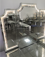 Nouveauté Meuble Miroir Diamant Broyé Coiffeuse Miroir avec Lumière LED