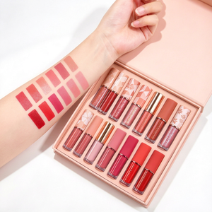 12 Color Vegan CE Certified Liquid <b>Lipstick</b> Set Matte Gloss Kit Nude Brown Red <b>Pink</b> Shade Box OEM Cosmetics - Product Image 1
