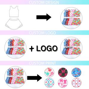 Completo Sportivo Casual Kerui a 2 Pezzi con Gonna per Bambine, Abbigliamento da Yoga con Motivo Floreale, Outfit da Palestra per Bambini - Product Image 3