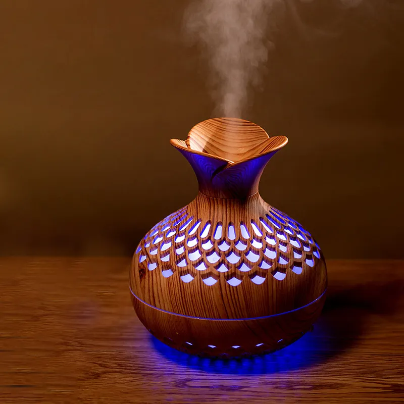 पोर्टेबल Humidifier 7 रंग एलईडी रात को प्रकाश यूएसबी लकड़ी अनाज के लिए अल्ट्रासोनिक धुंध हवा Humidifier घर कार्यालय