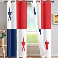Rideau occultant à impression numérique du drapeau national du Panama, isolation thermique, polyester recyclable, pour chambre à coucher, bureau