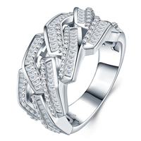 Bague de mariage pour homme, bague en moissanite S925 entièrement pavée, bijoux de haute qualité, bague en pierres précieuses VVS1, bijoux fins, styles hip-hop