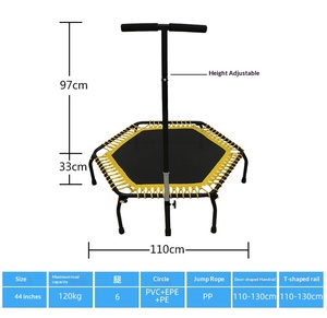 <span class=keywords><strong>Trampoline</strong></span> de fitness pliable avec poignée réglable, capacité de 500 kg, rebondisseur pour salle de sport à domicile - Product Image 5
