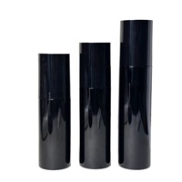 En stock – Flacon de lotion noir en PETG à paroi épaisse 30-120 ml – Distributeur haut de gamme pour soins de la peau avec tête de pompe UV/imprimée pour toner PET