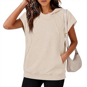 Débardeur à manches courtes à capuche pour homme, couleur unie, jersey 100% coton, anti-rides, séchage rapide, streetwear, toutes saisons - Product Image 1