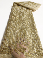 NI.AI Tissu de Mariée Vert Dentelle Broderie Luxe Perles Paillettes Tissu Dentelle Africaine Robe de Mariée Dentelle Perlée