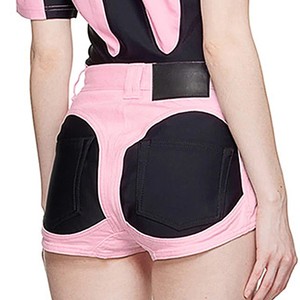 กางเกงยีนส์ขาสั้นทรงสลิมแฟชั่นสำหรับผู้หญิง คอลเลคชั่นใหม่ ดีไซน์ตัดต่อสีสันแบบสามมิติ - Product Image 2