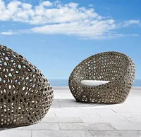 Nouveau design de mobilier de jardin tissé à la main par tous les temps, chaise en rotin durable pour hôtel, mobilier d'extérieur moderne et luxueux au bord de la piscine