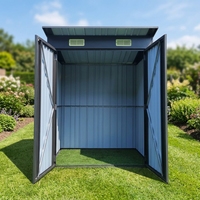3.9 ㎡   Abri de jardin en métal à toit pentagonal DIY - Bâtiment de rangement extérieur pour jardin, 157x251x208cm