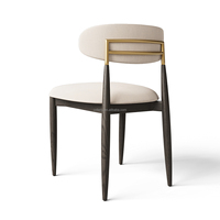 Chaises de salle à manger haut de gamme en acier inoxydable doré FERLY Luxe moderne