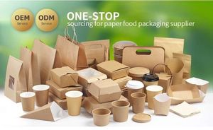 Sacs en papier kraft brun uni, personnalisés avec logo, recyclables, pour cosmétiques, vêtements, cadeaux, à emporter, vente en gros KM - Product Image 2