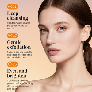 KORMESIC Marque Privée Vente en Gros 30g Nettoyant Visage Doux à l'Aloe Vera et Papaye Mousse Riche Blanchissant Hydratant - Product Image 5