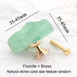 Natuurlijke Agaat Kristal Geode Knoppen Unieke Groene Fluoriet Handvat Trekt Draad Messing Klein Voor Deur Lade Slaapkamerkast - Product Image 6