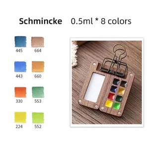 LISI Set de voyage en bois pour artistes étudiants Pocket Watercolor Grid Palette Box Sketch Book Brush Pens Binder Clips for Painters - Product Image 2