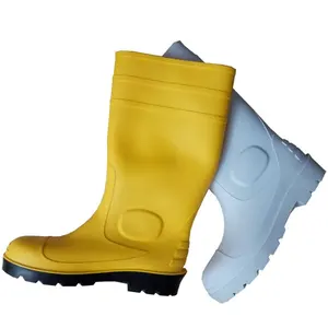 Çelik ayak ve plaka ile CE PVC yağmur ayakkabıları petrol sahası uzun çizmeler