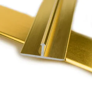 Perfil da guarnição do metal da cor dourada decorativa para a forma de t da alumínio